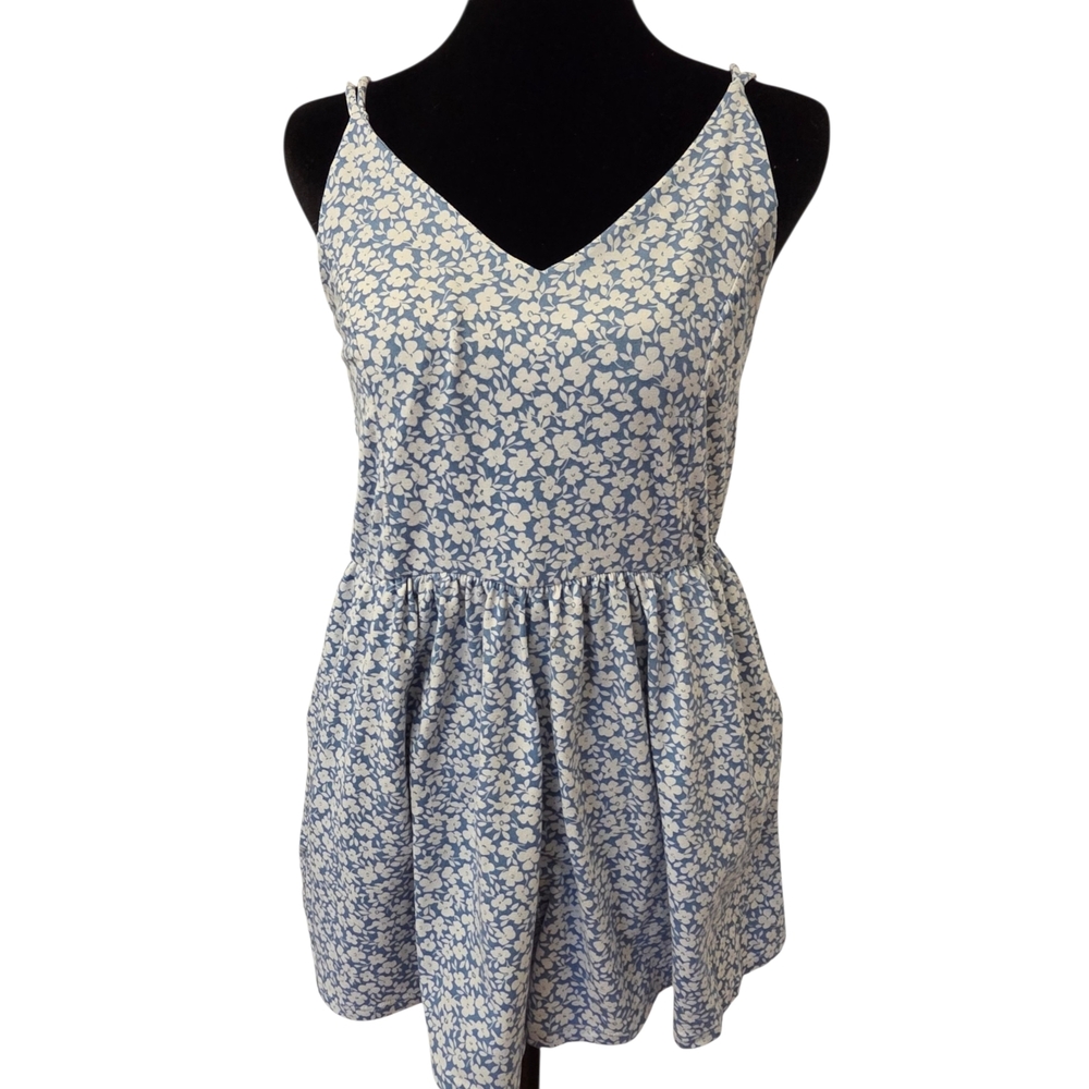 Urban Outfitters Blue & White Floral Spaghetti Strap Dress